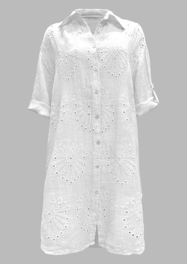 Leighton Embroidered Linen Duster